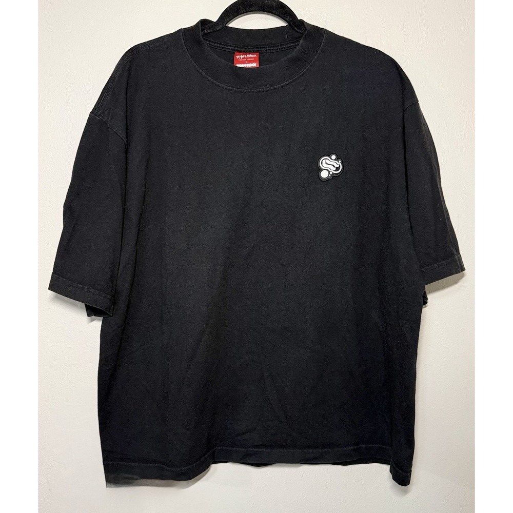 Shaka Wear RyderStudios Drop Shoulder Garment Dye T-Shirt Mens Size Medium Black